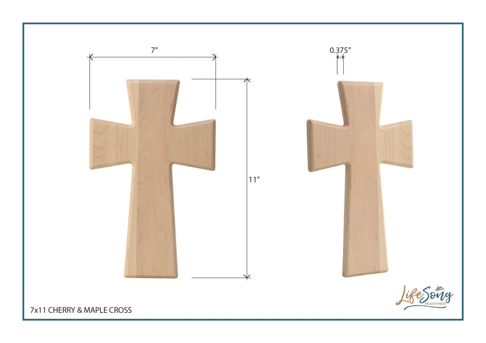 Personalized 7x11 Wall Hanging Cross for Wedding and Anniversary – Love bears all things (HEARTS) - LifeSong Milestones