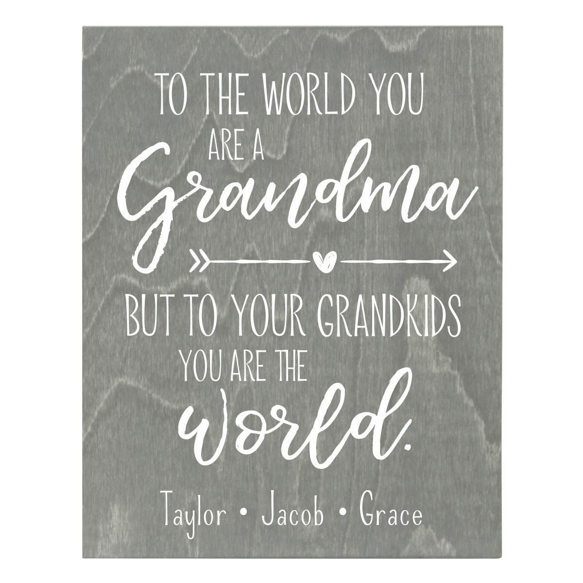 Personalized 8 x 10 Mother's Day Plaque - To The World - Grey - LifeSong Milestones