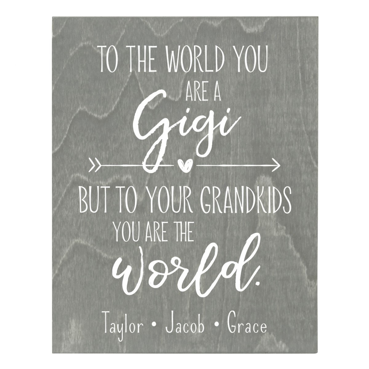 Personalized 8 x 10 Mother's Day Plaque - To The World - Grey - LifeSong Milestones