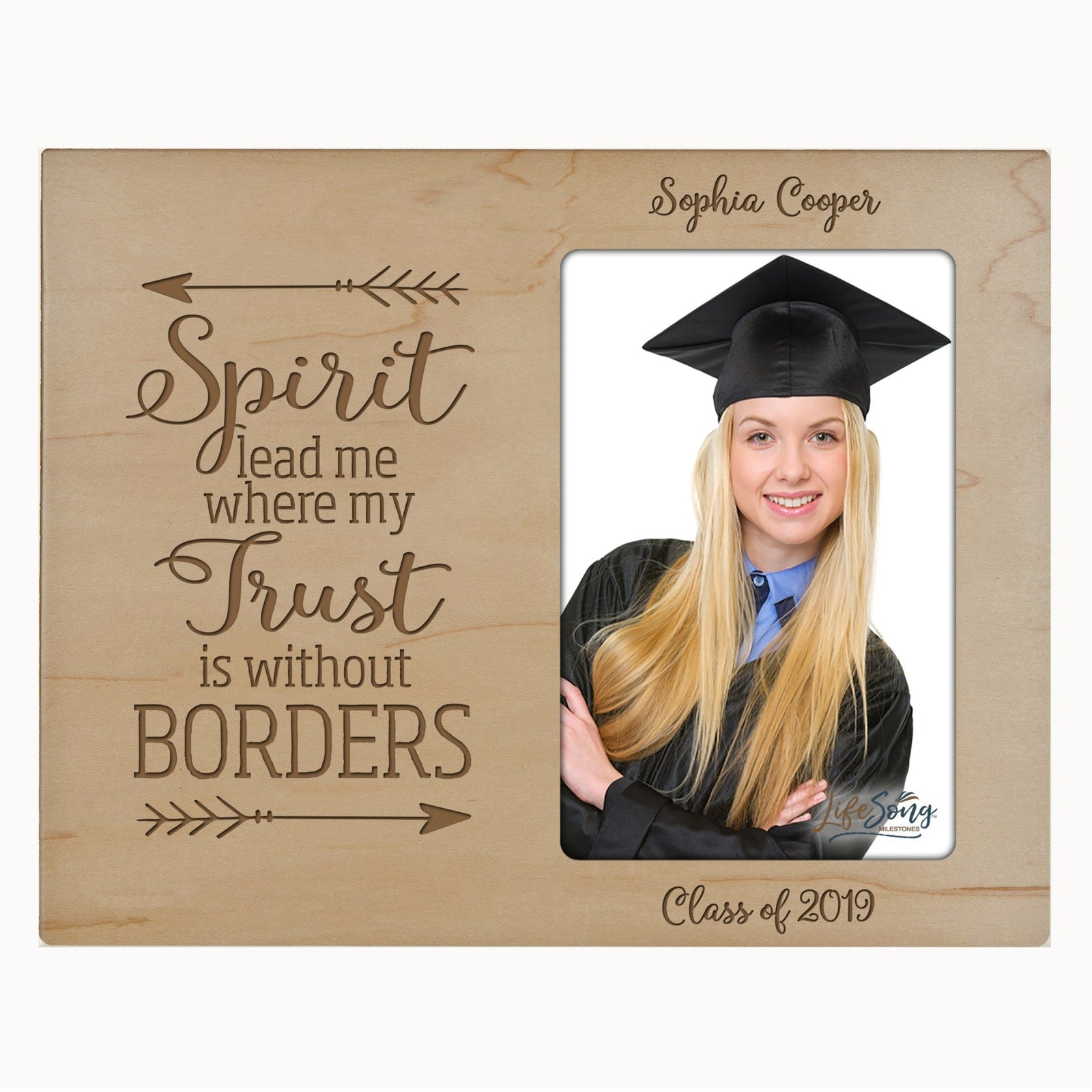 Personalized 8x10 Graduation Vertical Photo Frame Gift - Spirit Lead Me - LifeSong Milestones