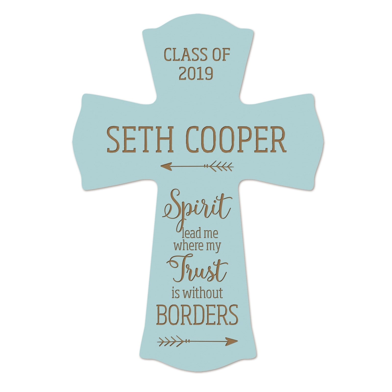 Personalized 8x11 Graduation Cross Gift For Graduate - Spirit Lead Me - LifeSong Milestones