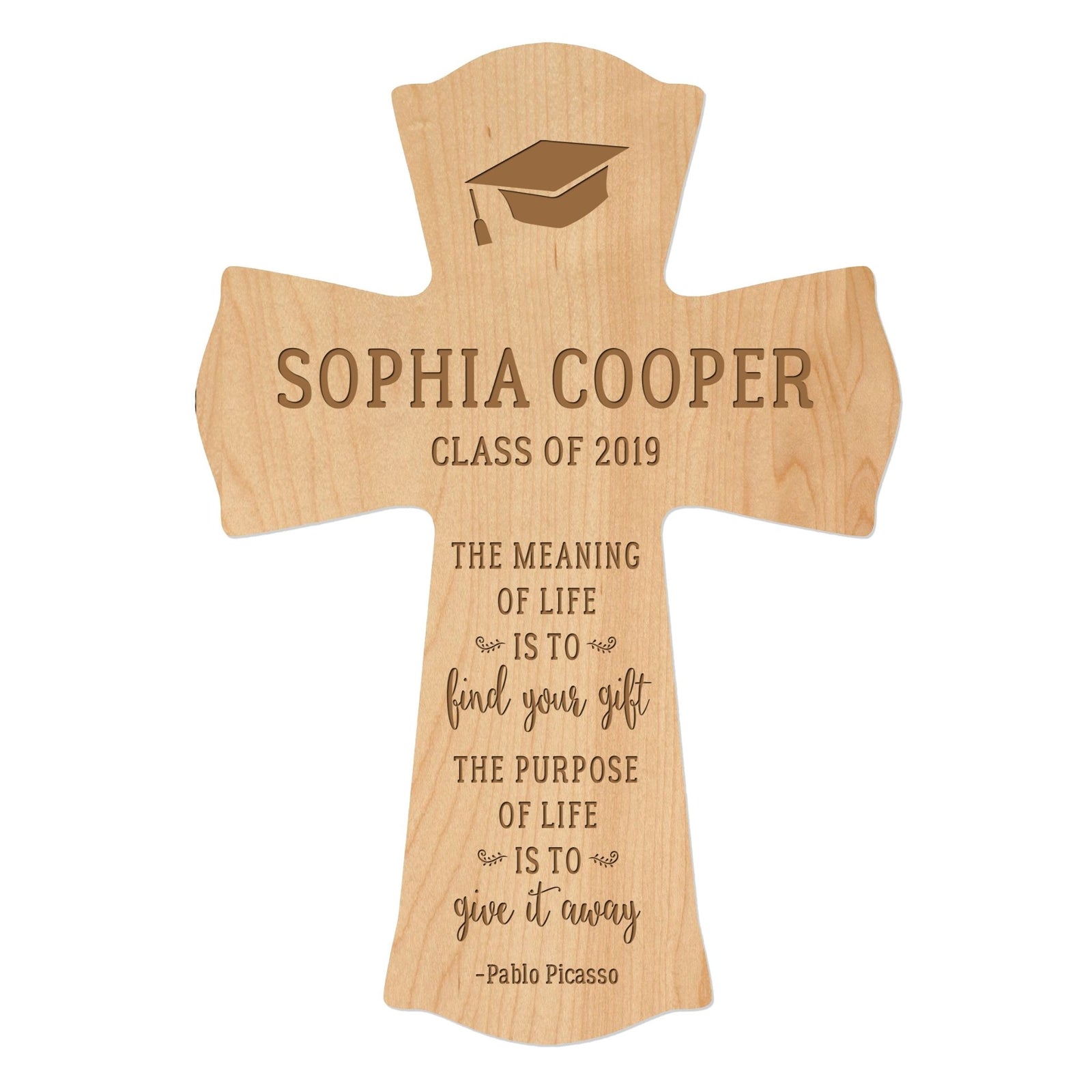 Personalized 8x11 Graduation Cross Gift For Graduate - The Meaning - LifeSong Milestones
