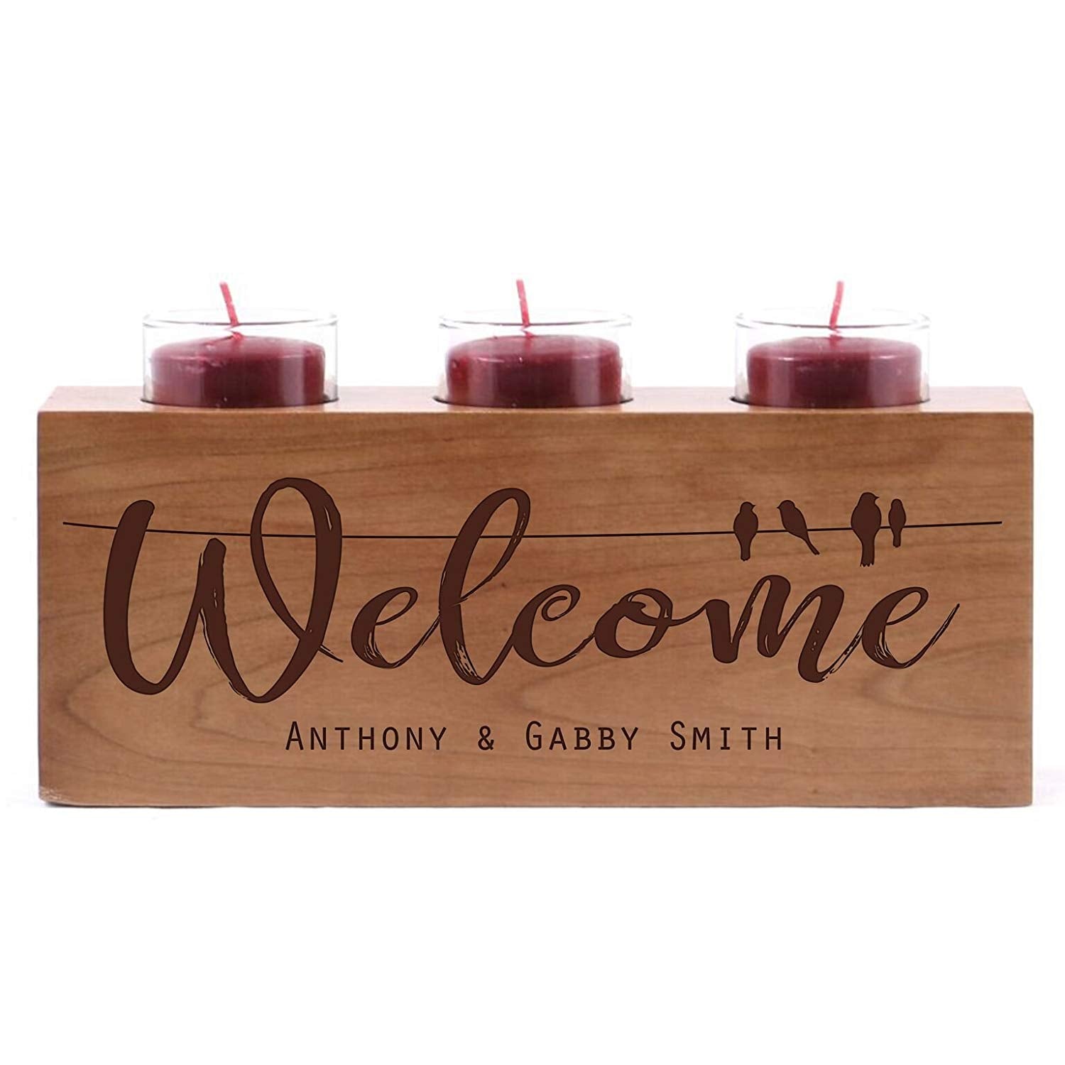 Personalized Anniversary Cherry Candle Holders - LifeSong Milestones
