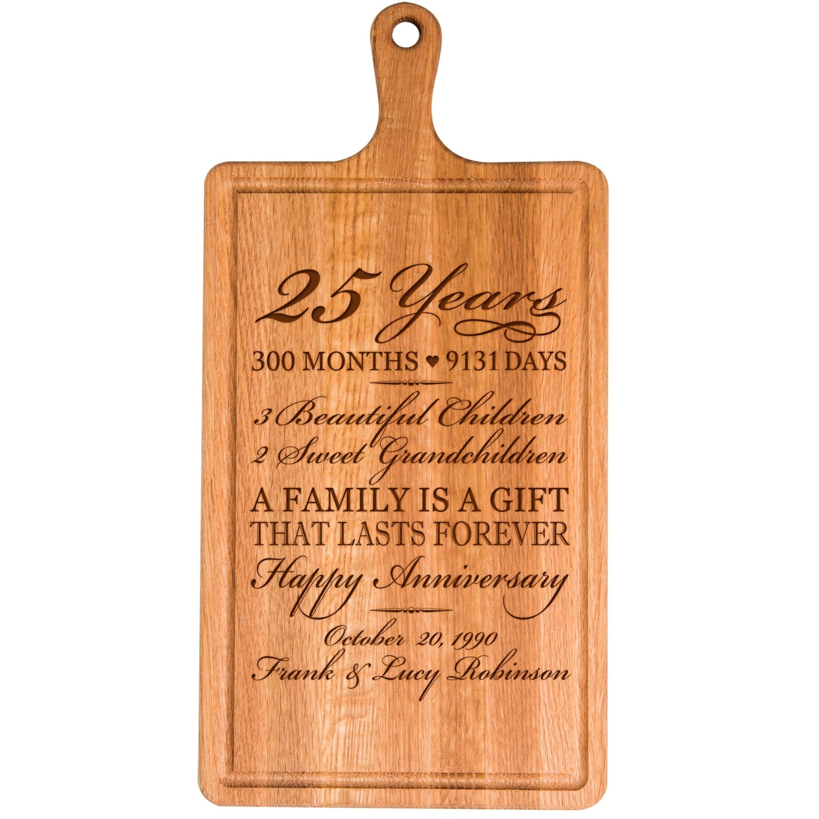 Personalized Anniversary Cutting Board - Years Months Weeks Days Hours Minutes Seconds - LifeSong Milestones