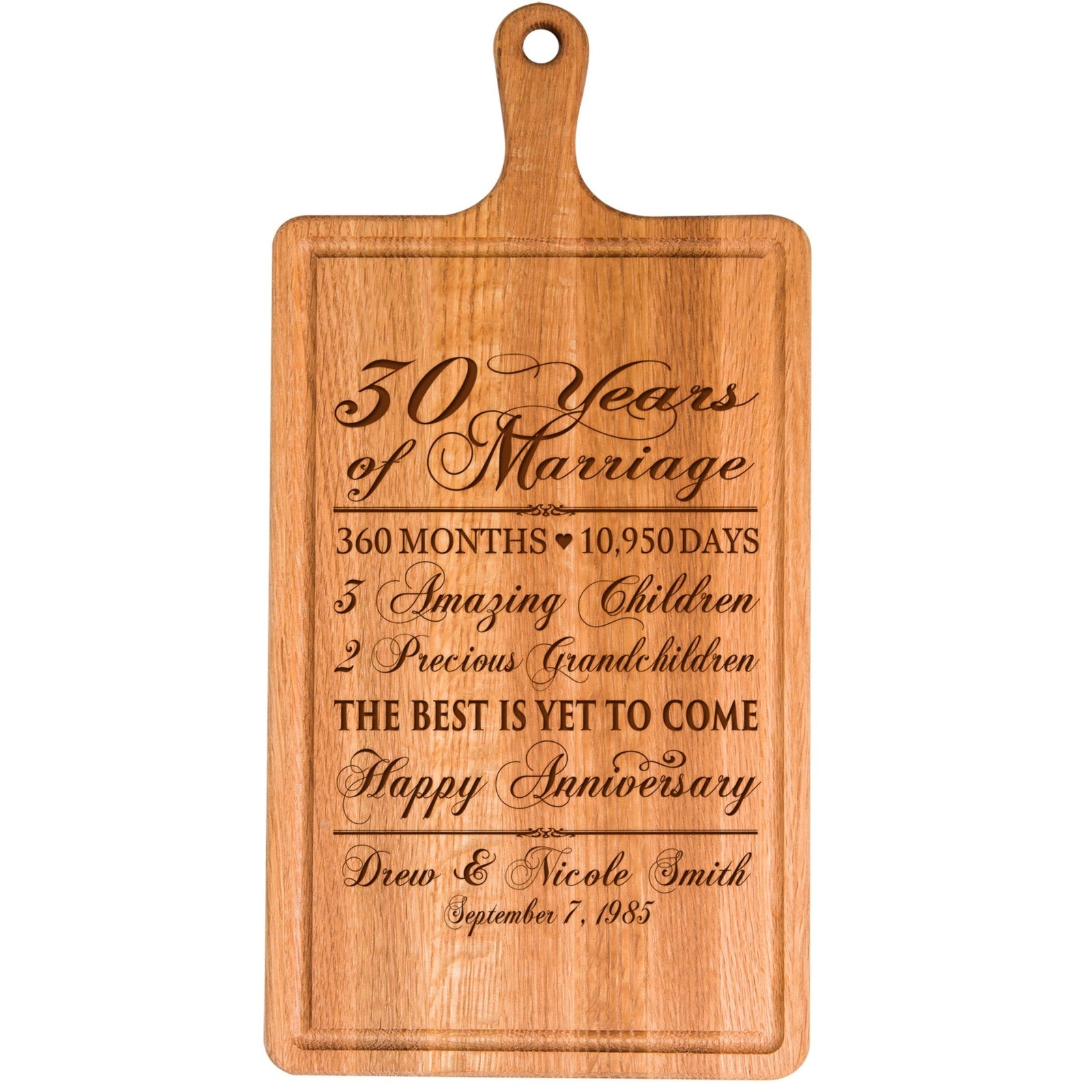 Personalized Anniversary Cutting Board - Years Months Weeks Days Hours Minutes Seconds - LifeSong Milestones