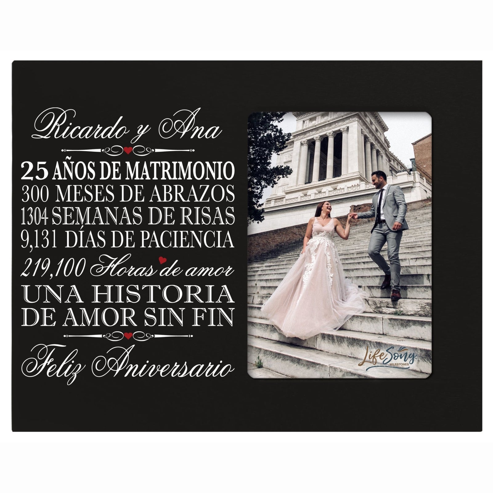 Lifesong Milestones Personalized Couples 25th Wedding Anniversary Spanish Picture Frame