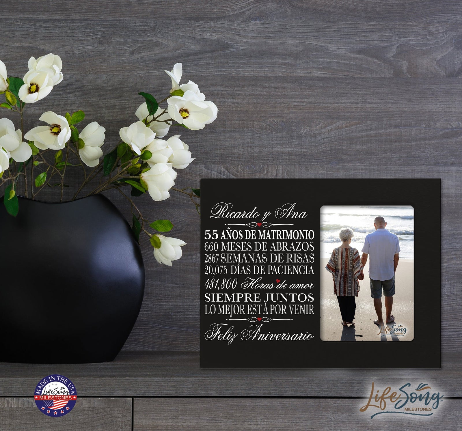Lifesong Milestones Personalized Couples 55th Wedding Anniversary Spanish Picture Frame
