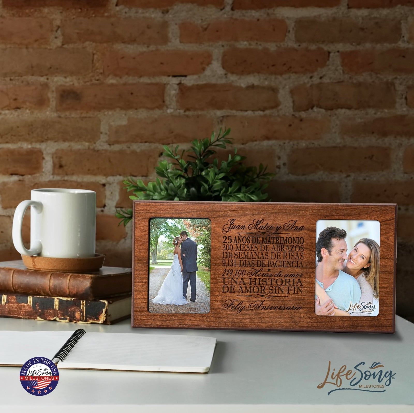 Lifesong Milestones Personalized 25th Wedding Anniversary Spanish Picture Frame