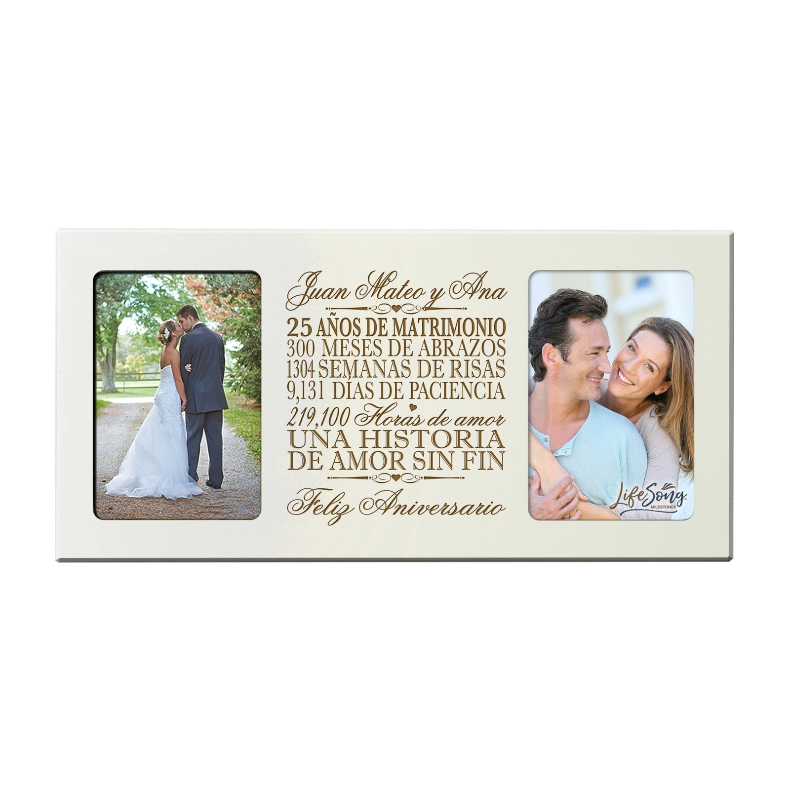 Lifesong Milestones Personalized 25th Wedding Anniversary Spanish Picture Frame