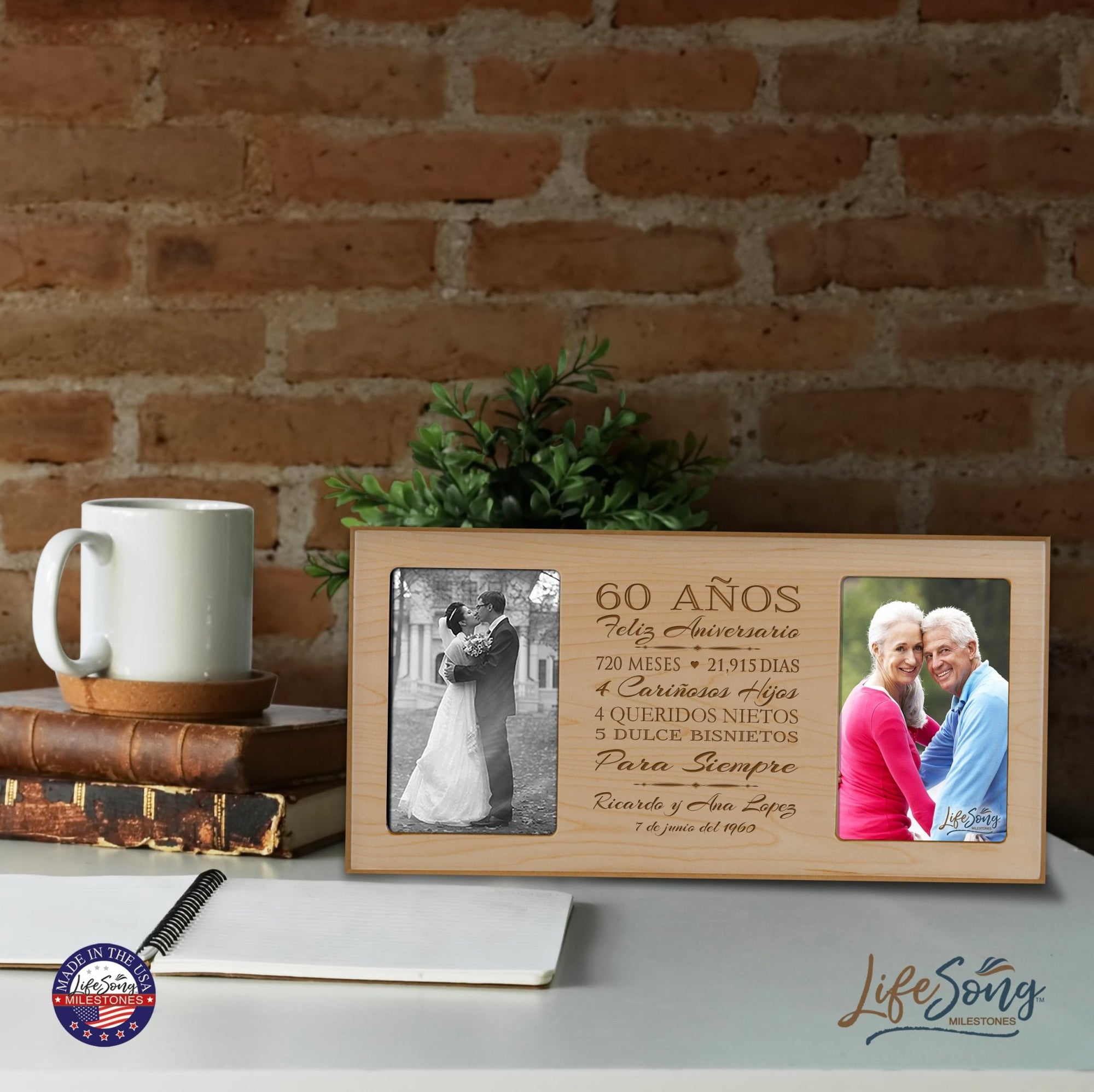 Lifesong Milestones Personalized Couples 60th Wedding Anniversary Spanish Picture Frame