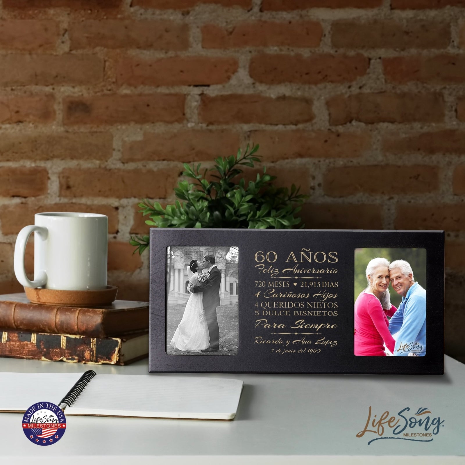 Lifesong Milestones Personalized Couples 60th Wedding Anniversary Spanish Picture Frame