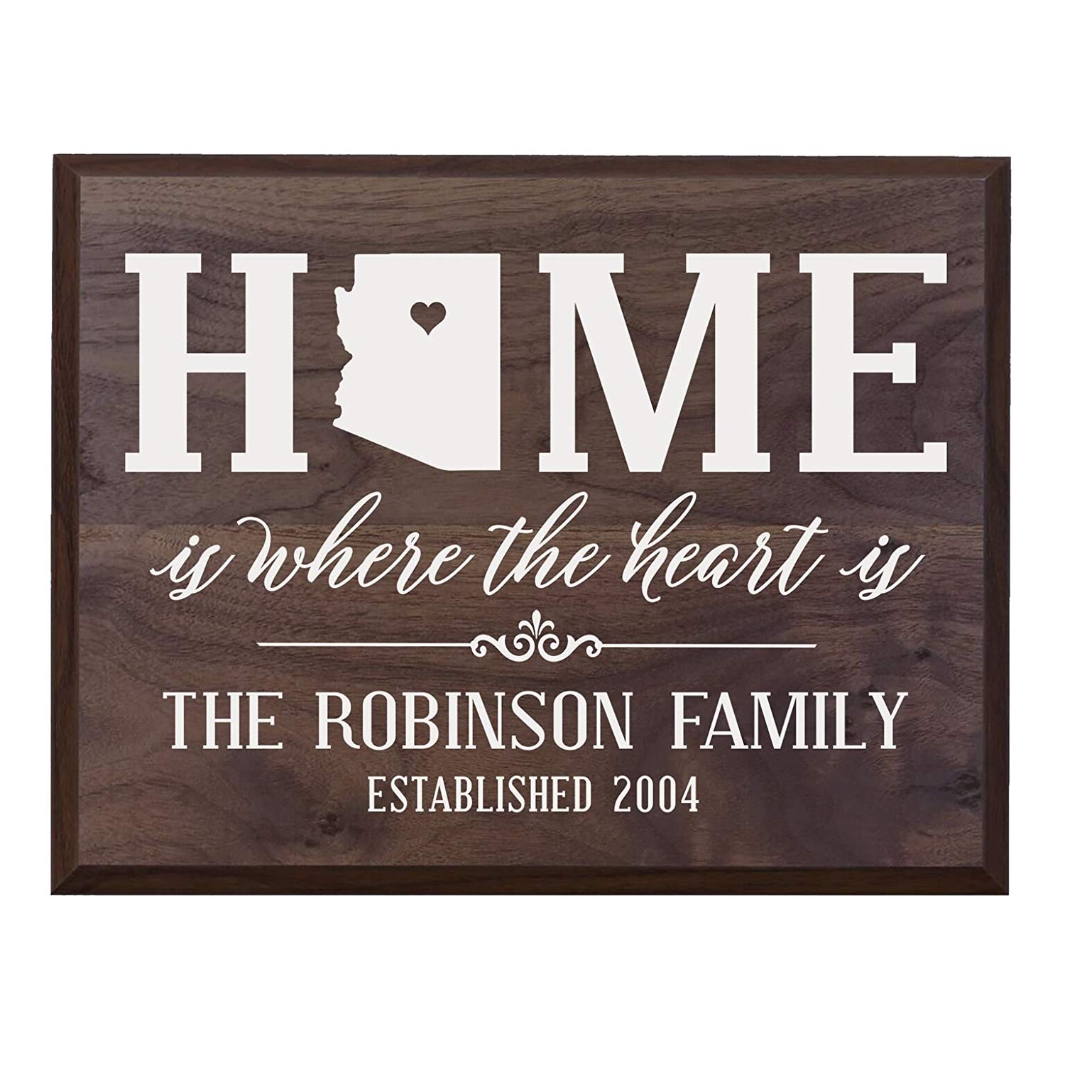 Personalized Arizona State Home is Where the heart is Sign - LifeSong Milestones