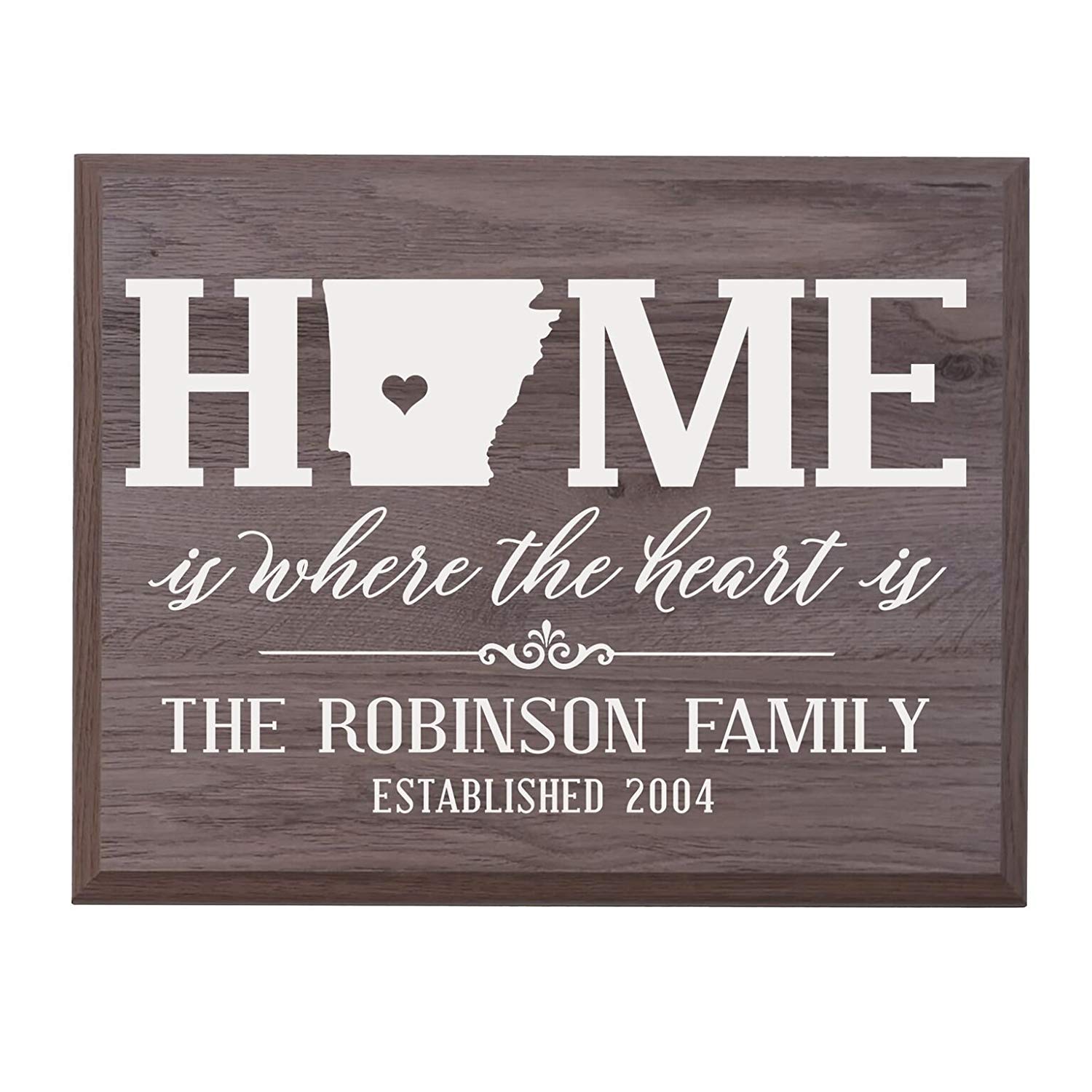 Personalized Arkansas State Home is Where the heart is Sign - LifeSong Milestones