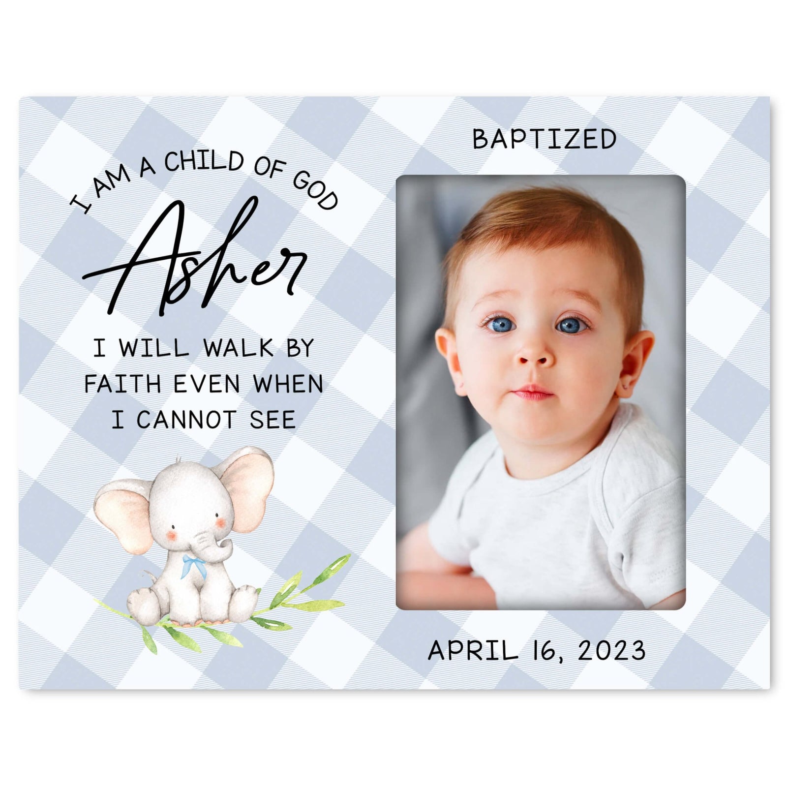 Personalized Baby Baptism Wooden Picture Frame - LifeSong Milestones