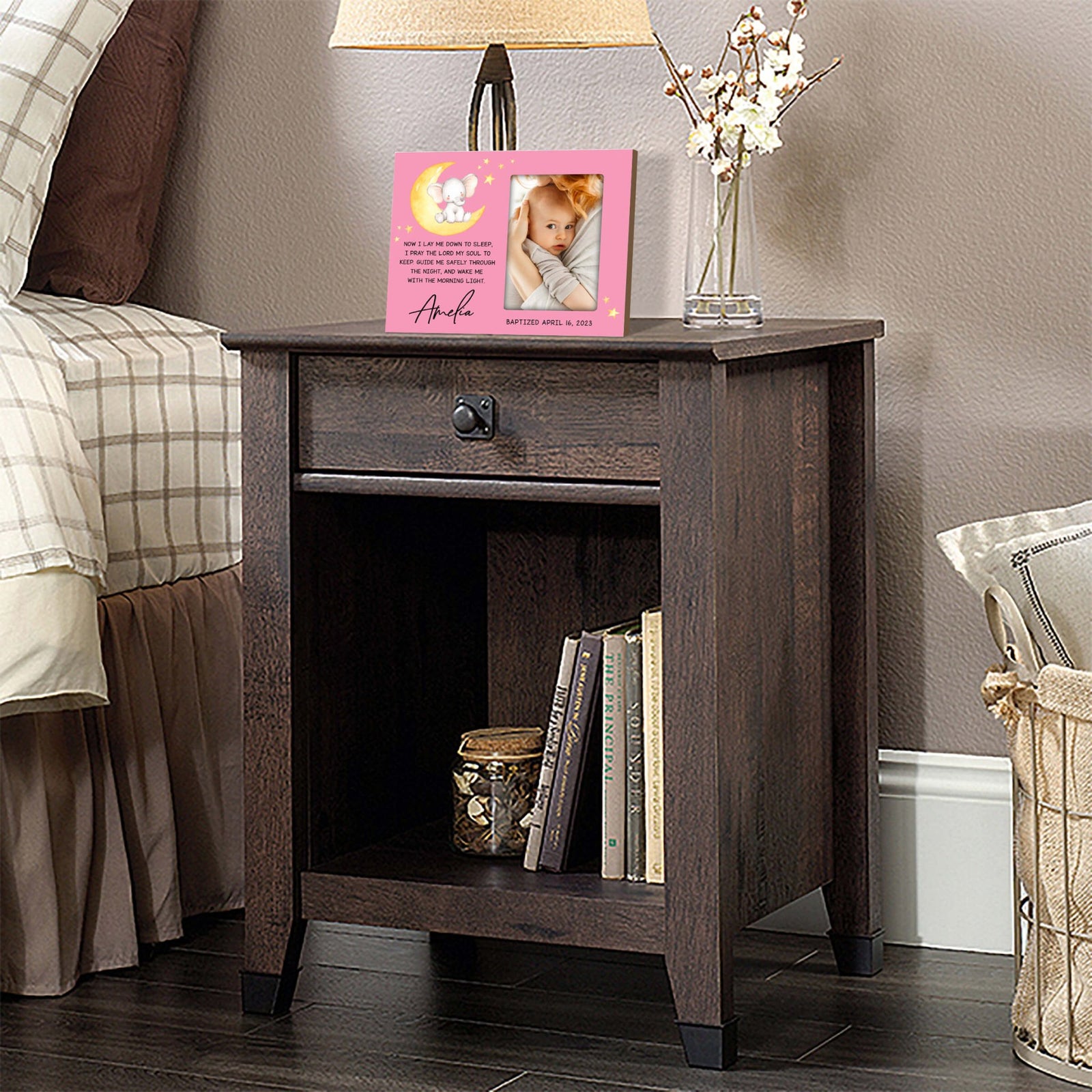 Personalized Baby Baptism Wooden Picture Frame - LifeSong Milestones