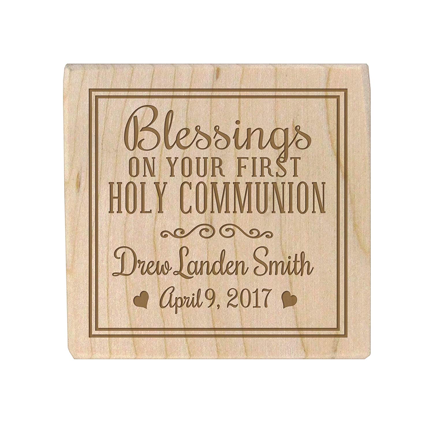 Personalized Baby Dedication Maple Blocks - May God Bless You - LifeSong Milestones