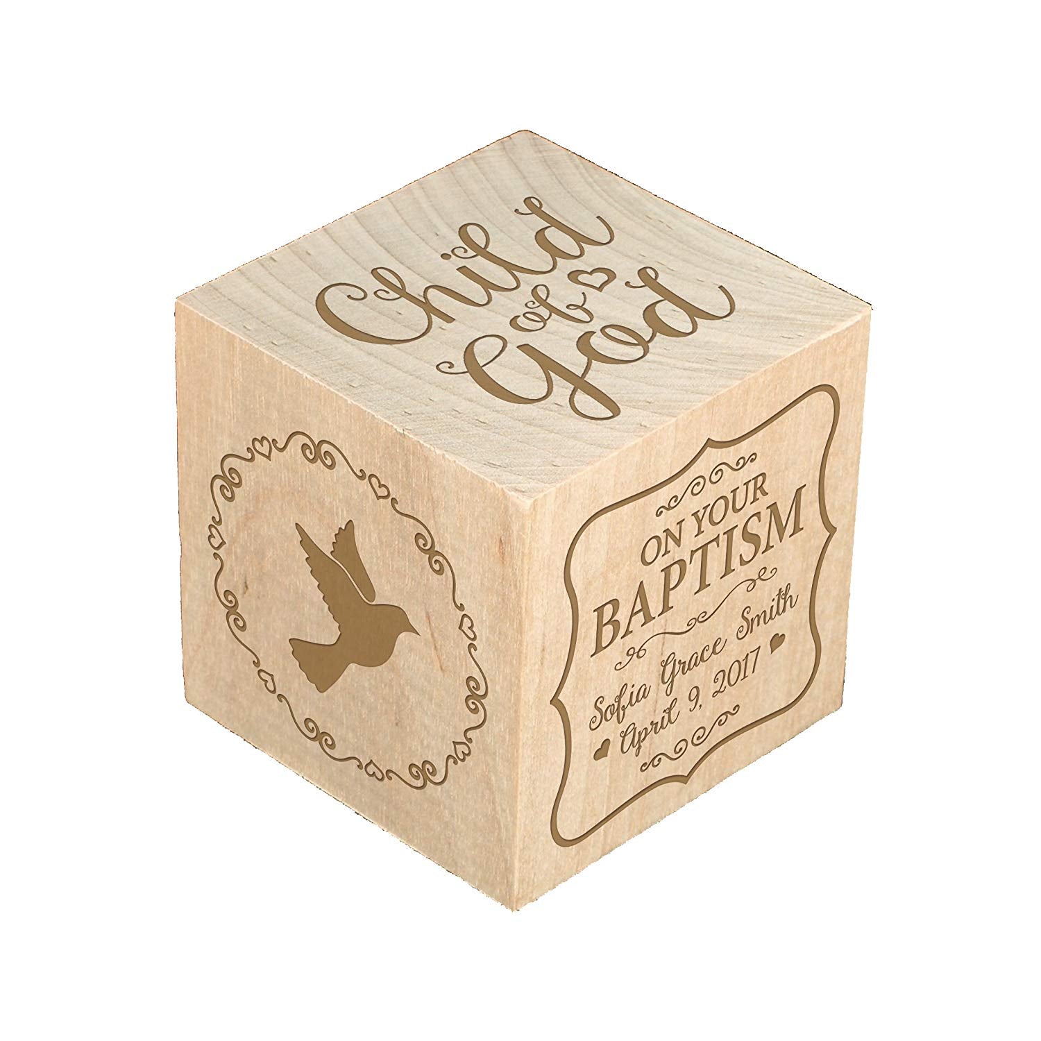 Personalized Baby Dedication Maple Blocks - May God Bless You - LifeSong Milestones