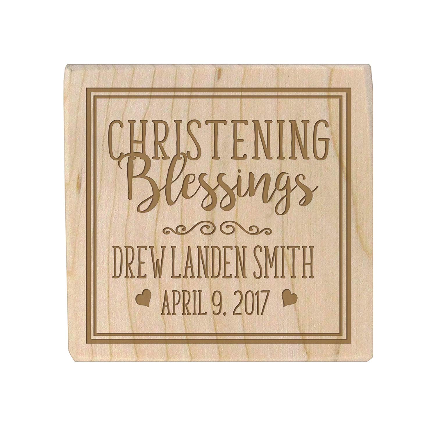 Personalized Baby Dedication Maple Blocks - May God Bless You - LifeSong Milestones