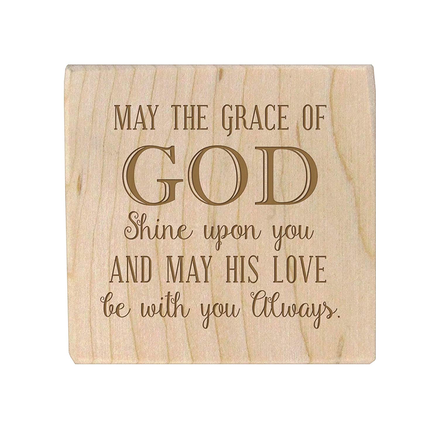 Personalized Baby Dedication Maple Blocks - May God Bless You - LifeSong Milestones