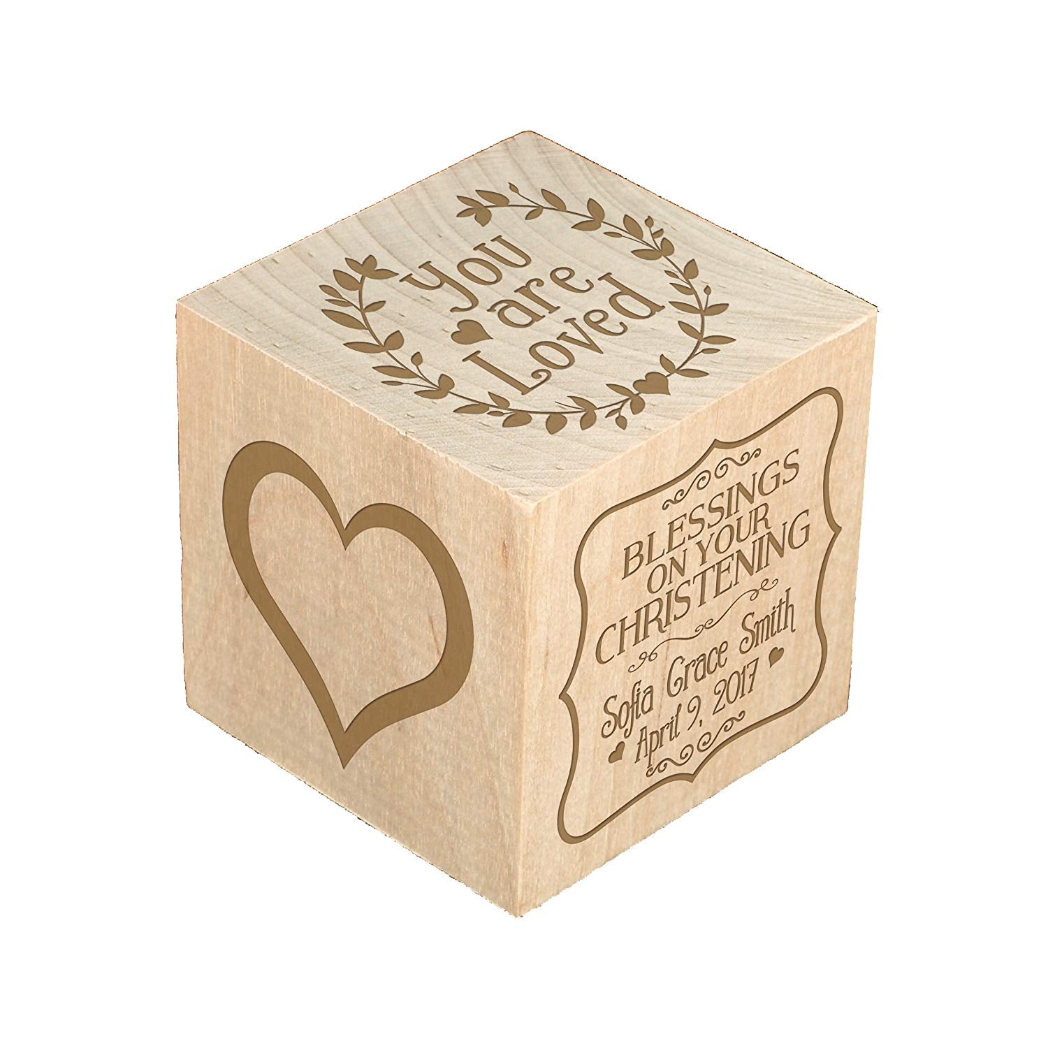 Personalized Baby Dedication Maple Blocks - May God Bless You - LifeSong Milestones