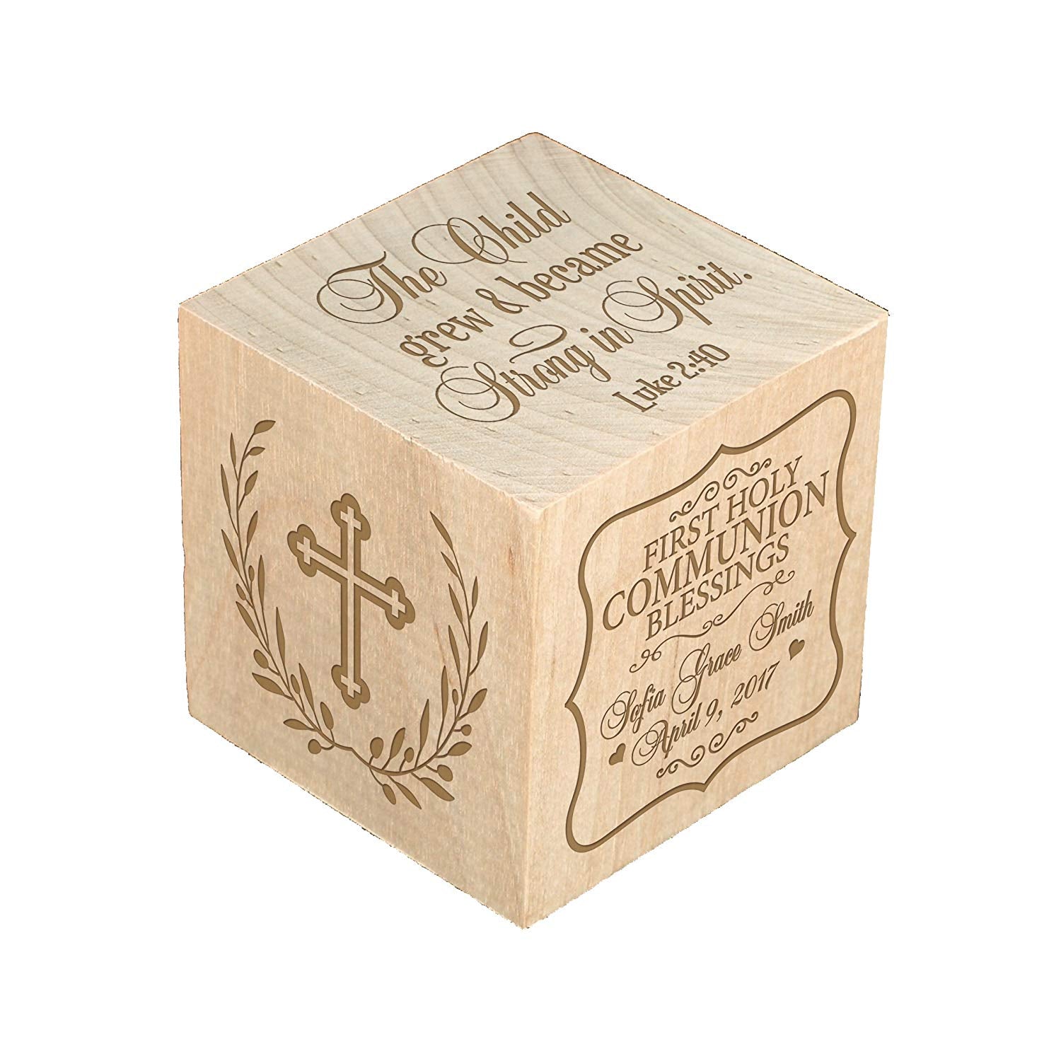 Personalized Baby Dedication Maple Blocks - May God Bless You - LifeSong Milestones