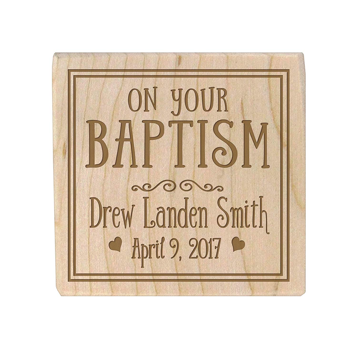 Personalized Baby Dedication Maple Blocks - May God Bless You - LifeSong Milestones