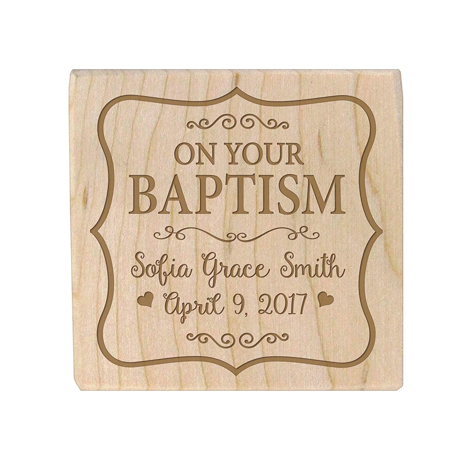 Personalized Baby Dedication Maple Blocks - May God Bless You - LifeSong Milestones