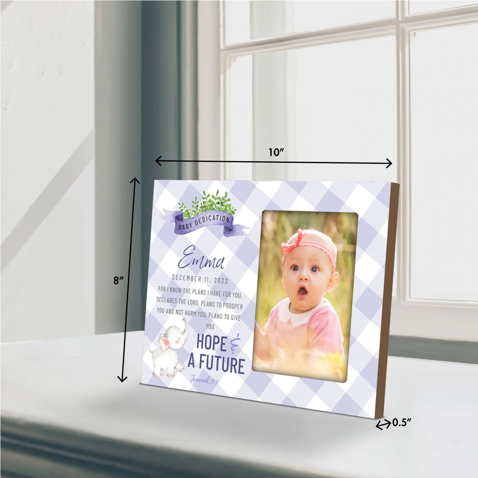 Personalized Baby Dedication Photo Frame - Hope & Future - LifeSong Milestones