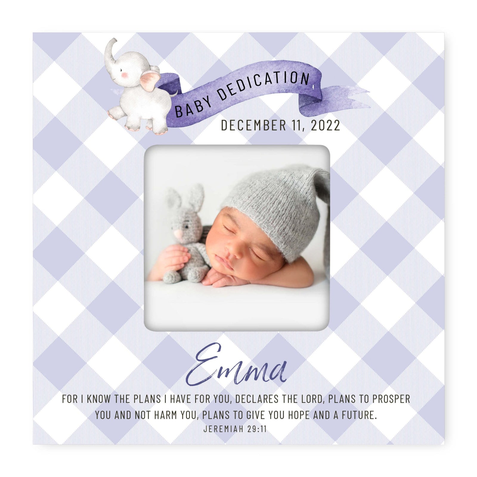 Personalized Baby Dedication Photo Frame – Jeremiah 29:11 - LifeSong Milestones