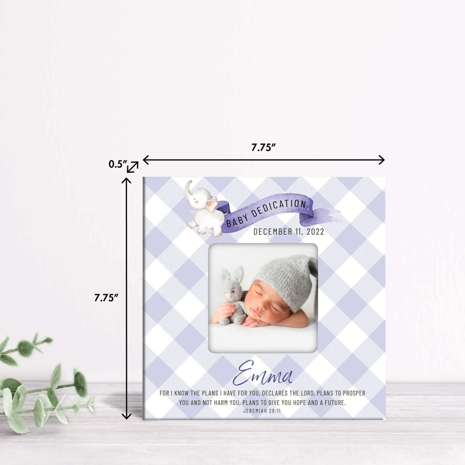 Personalized Baby Dedication Photo Frame – Jeremiah 29:11 - LifeSong Milestones