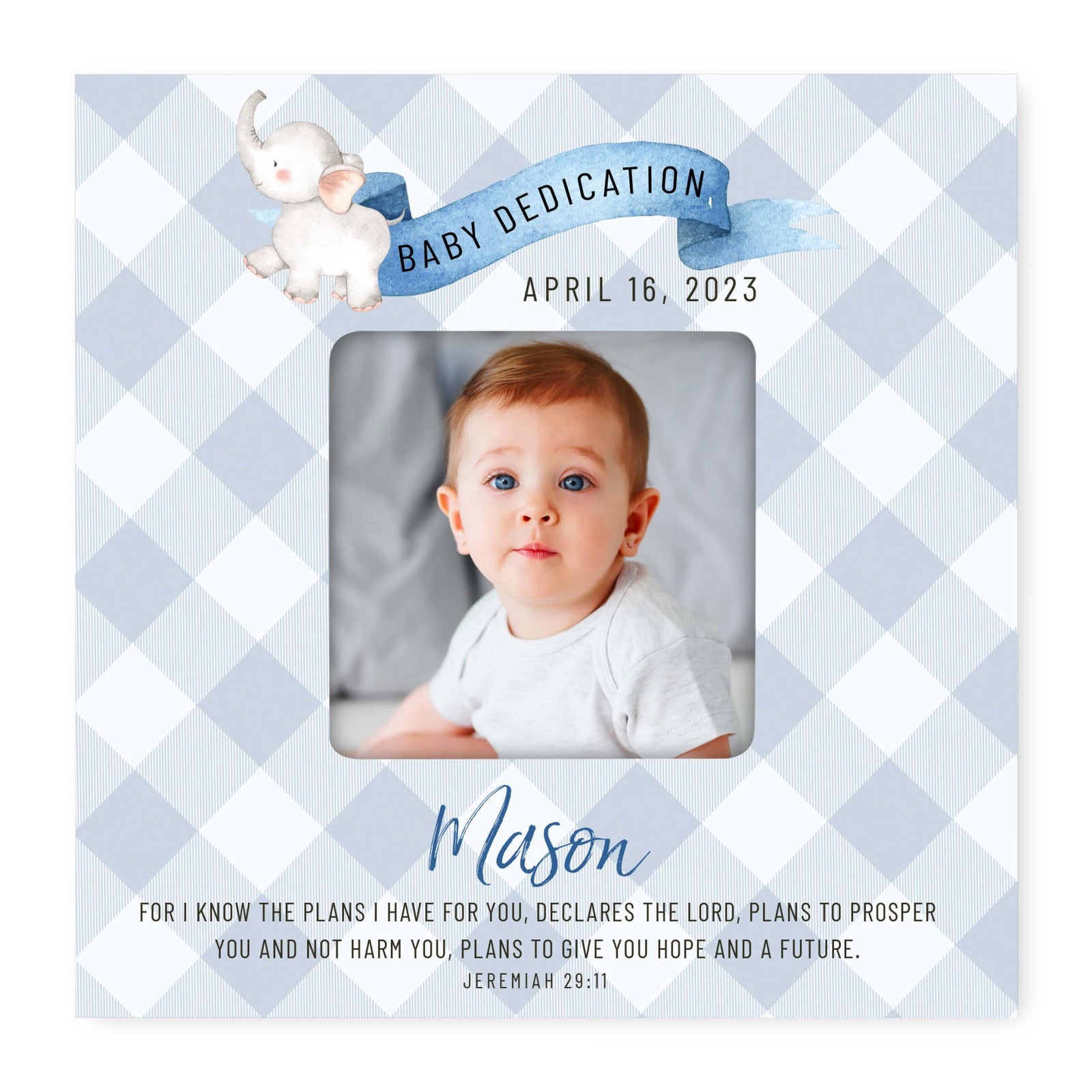 Personalized Baby Dedication Photo Frame – Jeremiah 29:11 - LifeSong Milestones