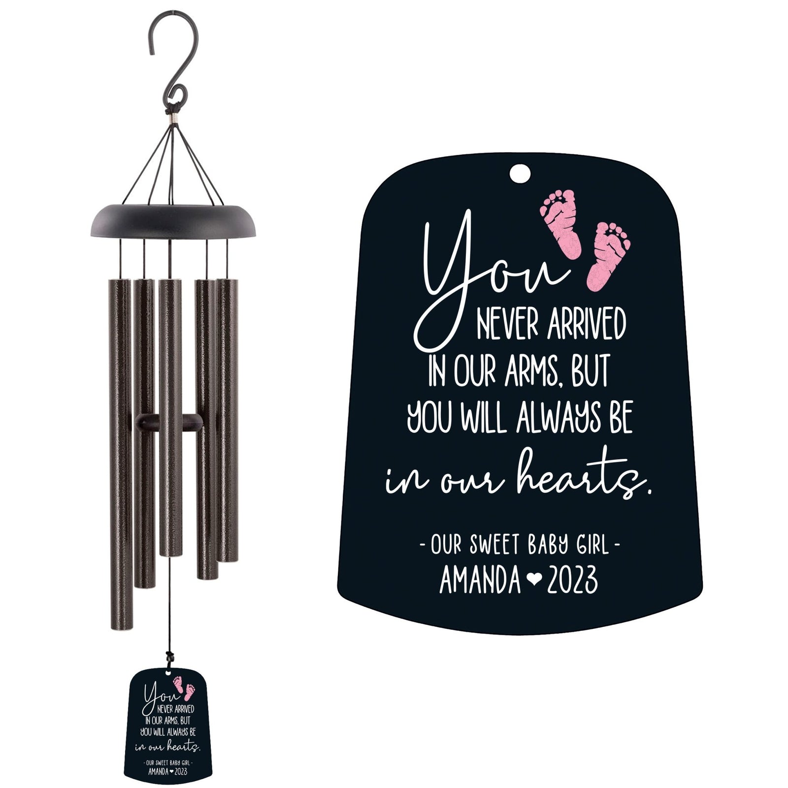 Personalized Baby Memorial Wind Chime Sail Sympathy Gift - You Never Arrived - LifeSong Milestones