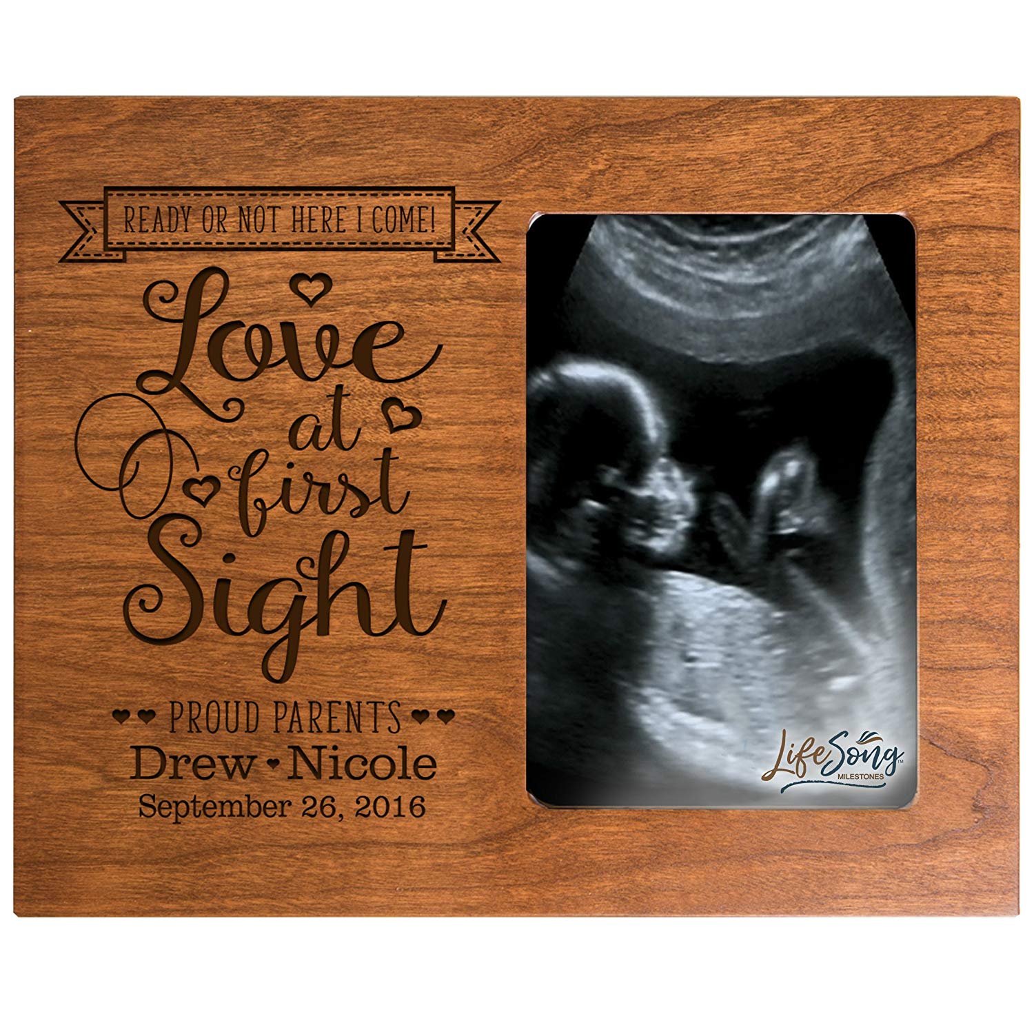 Personalized Baby Sonogram Photo Frame - Love At First Sight - LifeSong Milestones