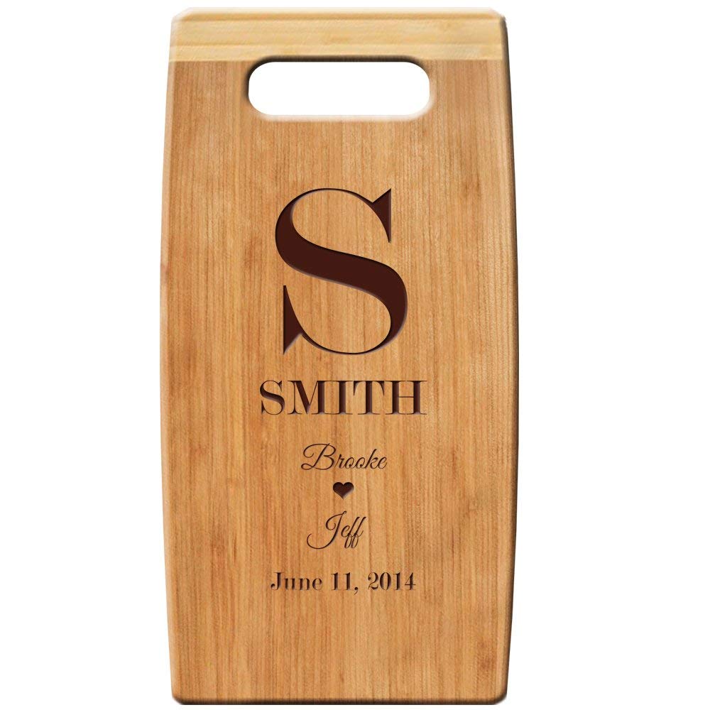Personalized Bamboo Cutting Board Custom Engraved Monogram - Smith - LifeSong Milestones