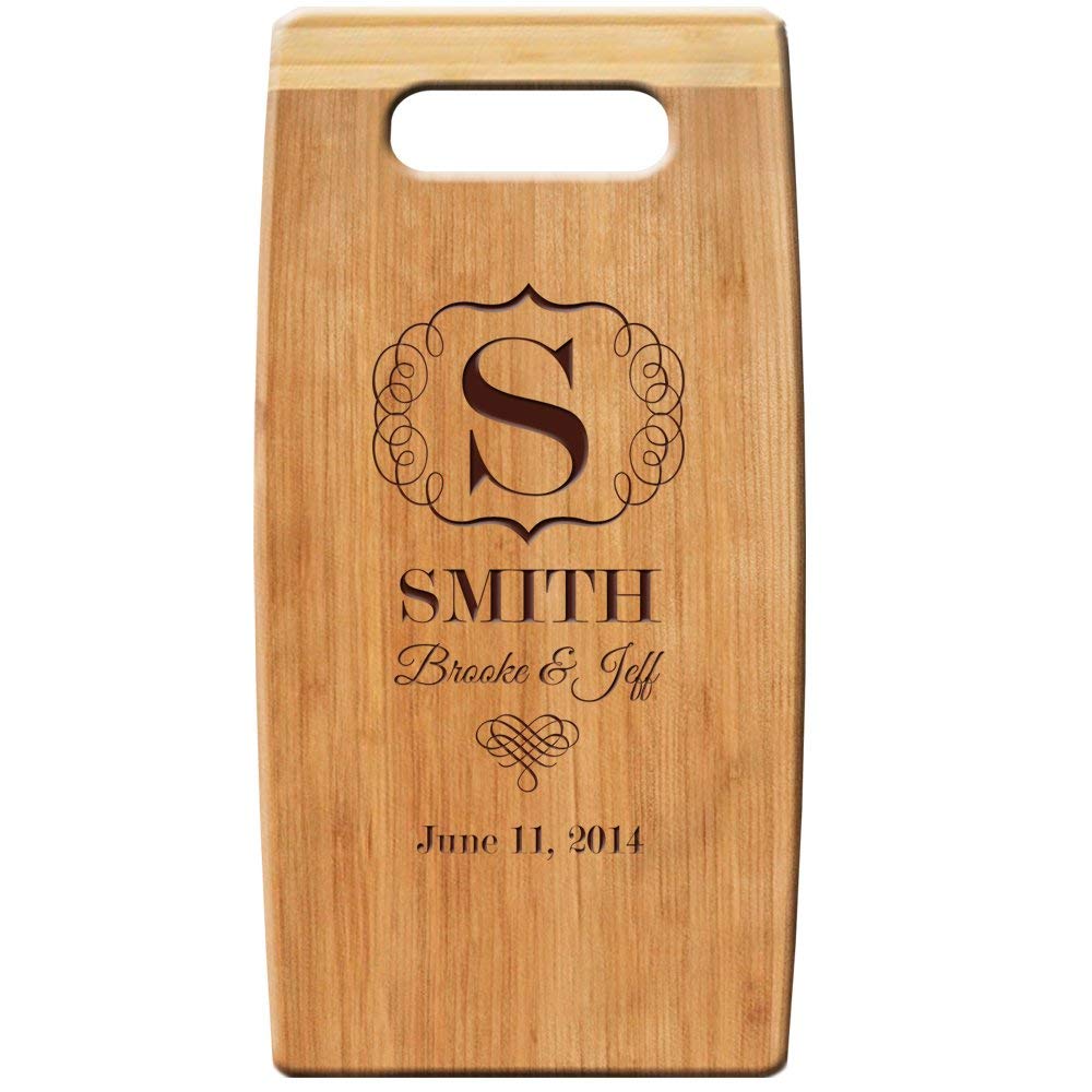 Personalized Bamboo Cutting Board Monogram Anniversary Gift - LifeSong Milestones