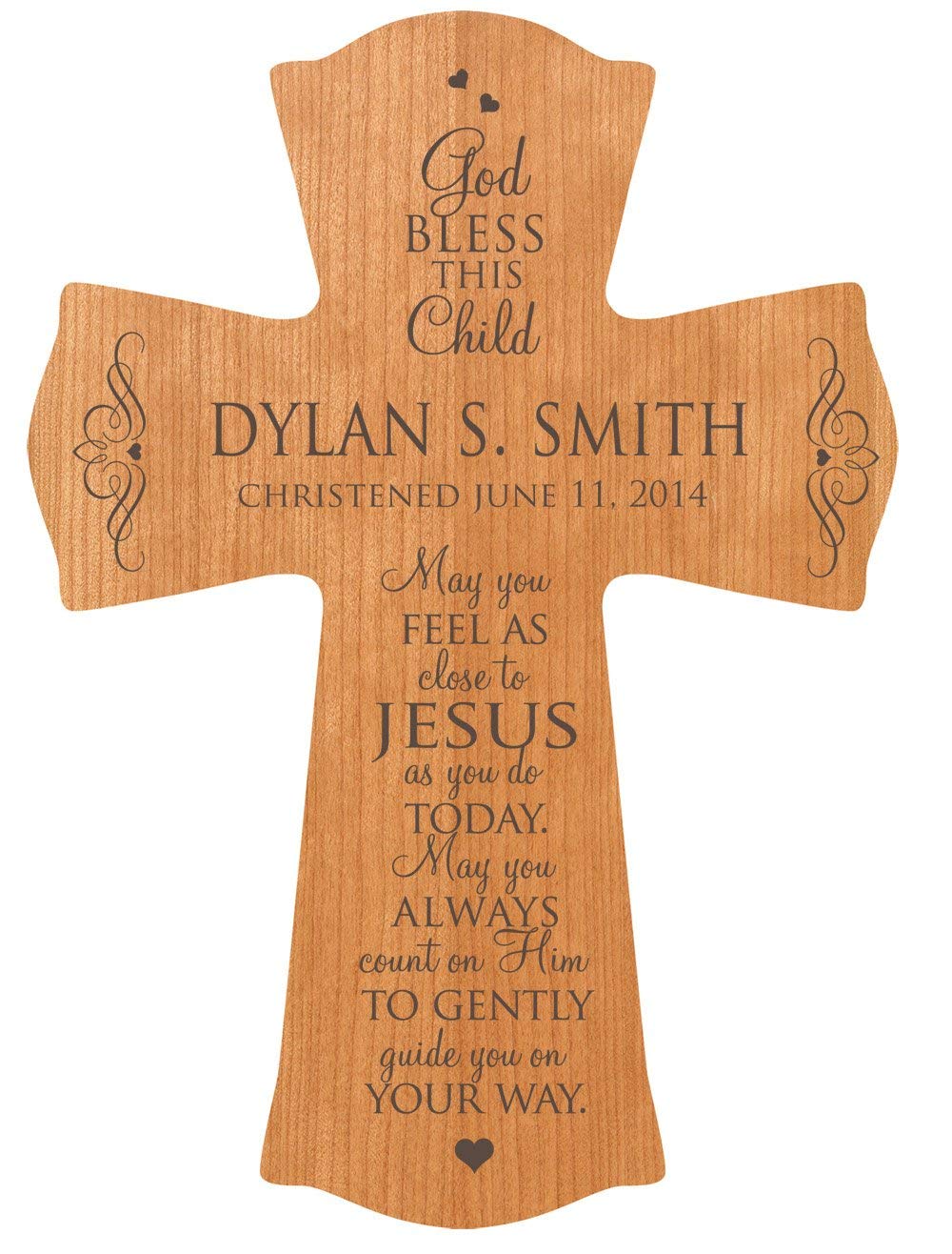 Personalized Baptism 1st communion cross &quot;The Lord Bless You&quot; - LifeSong Milestones