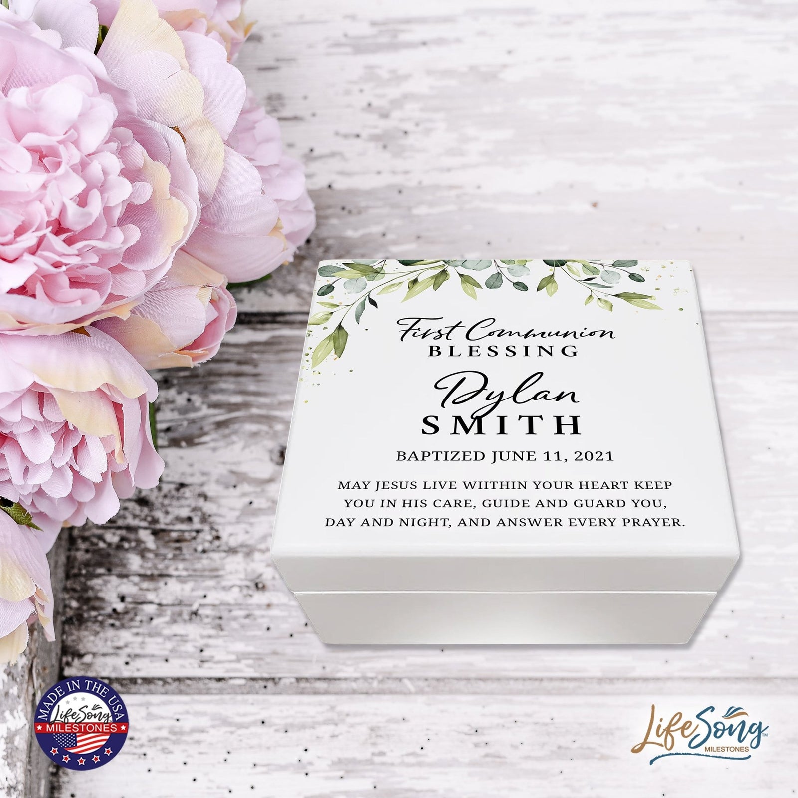 Lifesong Milestones Personalized First Holy Communion Keepsake Jewelry Box Gift for Boys