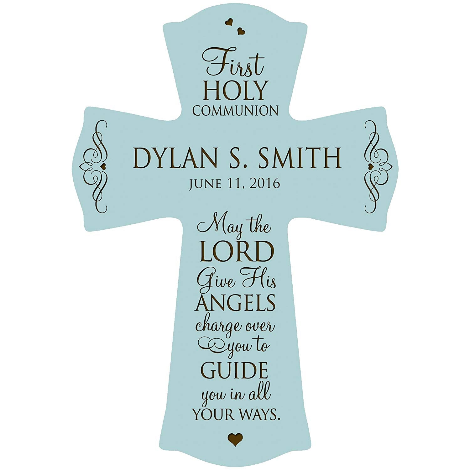 Personalized Baptism 1st Holy Communion Wall Cross Decoration - LifeSong Milestones