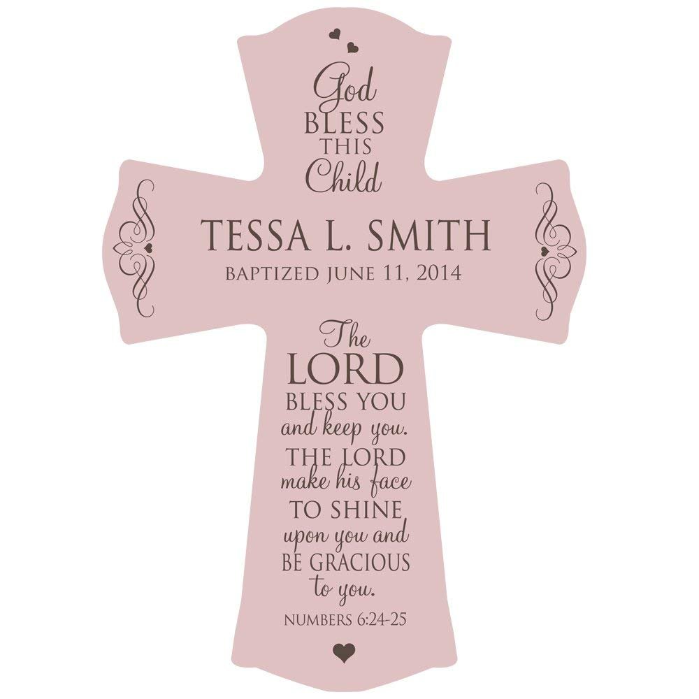 Personalized Baptism 1st Holy Communion Wall Cross Decoration - LifeSong Milestones