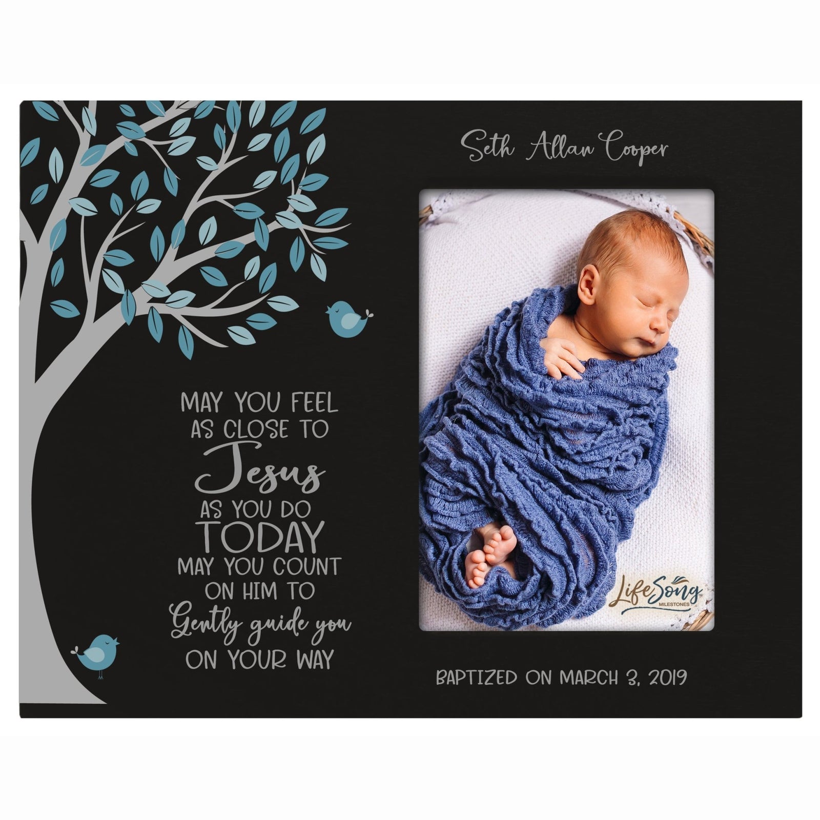 Personalized Baptism Blessing Frame For Newborn -May You Feel - LifeSong Milestones