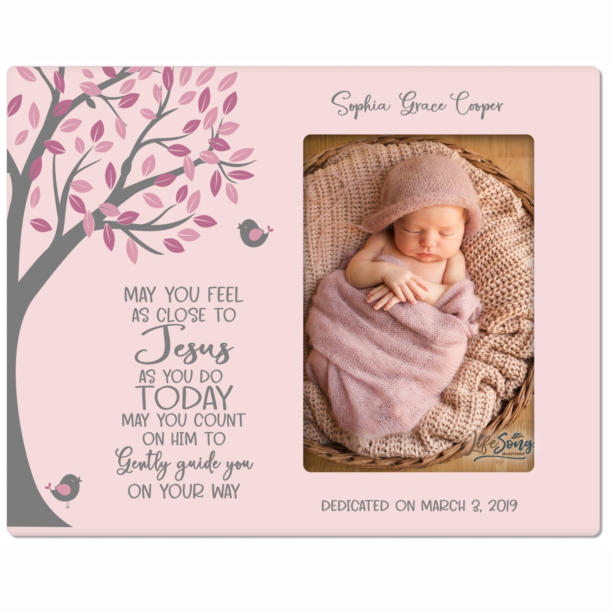 Personalized Baptism Blessing Frame For Newborn -May You Feel - LifeSong Milestones