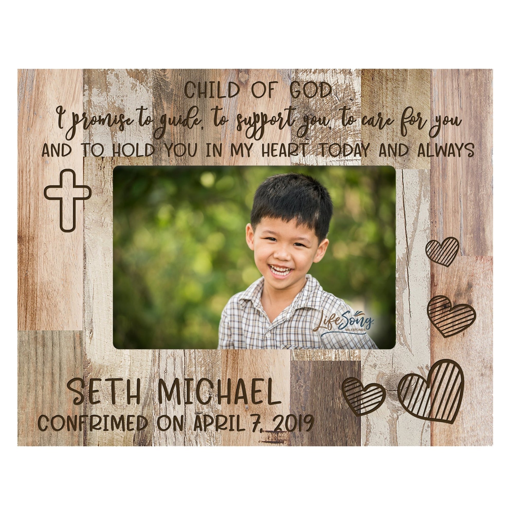 Personalized Baptism Blessing Frame Gift For Child - I Promise - LifeSong Milestones
