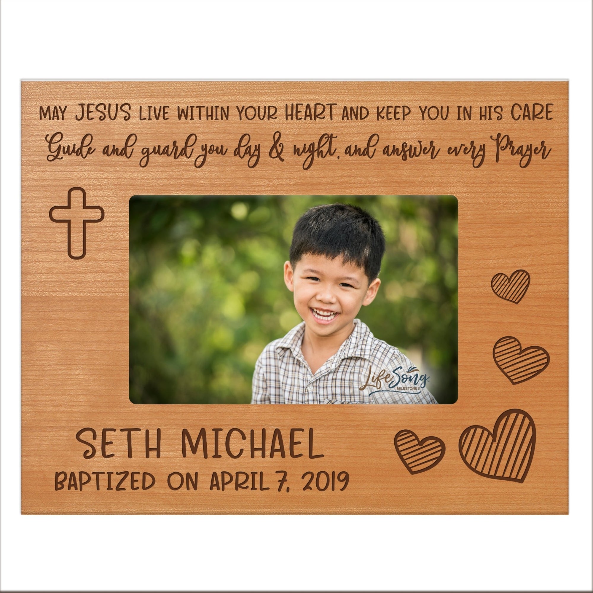 Personalized Baptism Blessing Frame Gift For Child - May Jesus - LifeSong Milestones