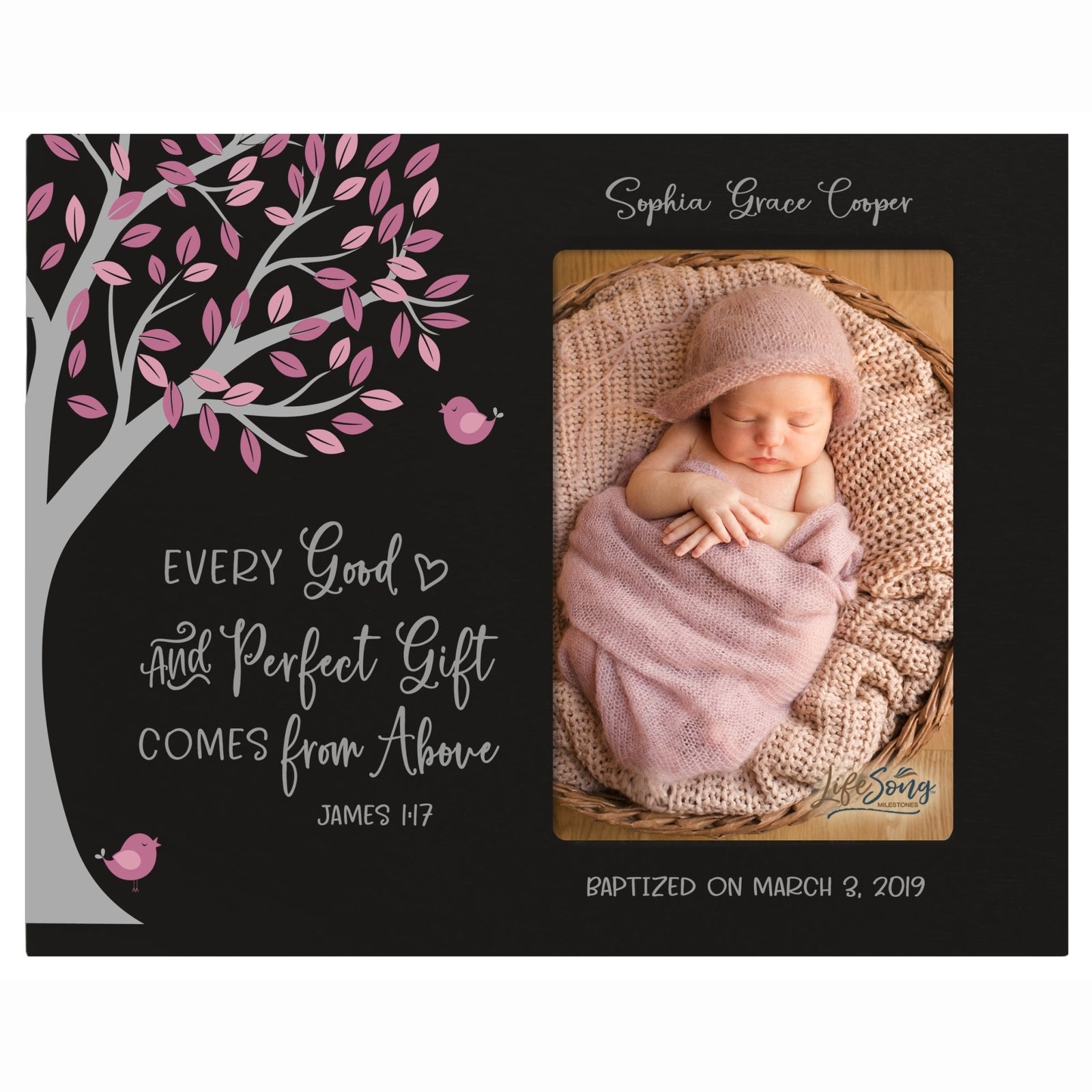 Personalized Baptism Blessing Gift Frame For Newborn Good and Faithful - LifeSong Milestones