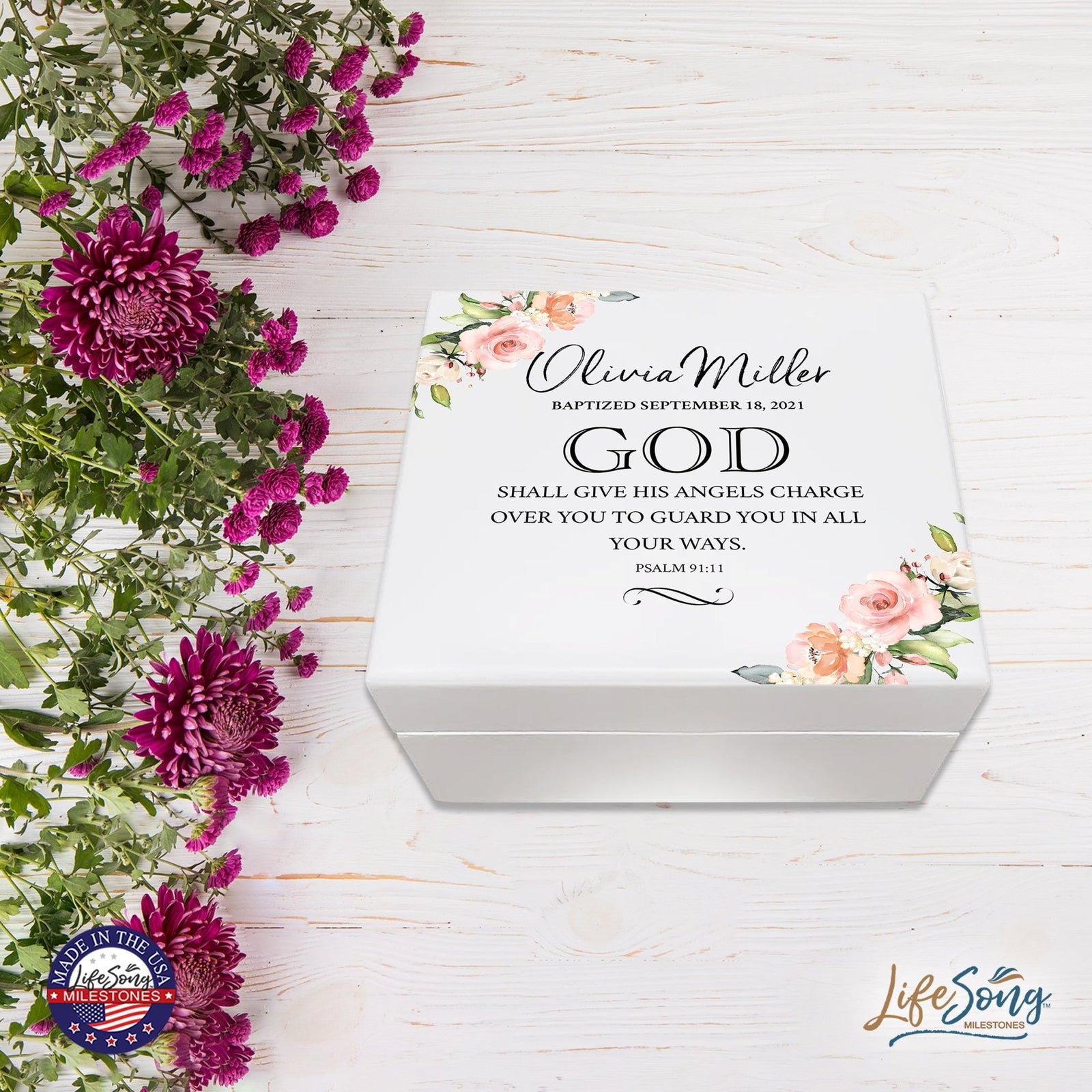 Lifesong Milestones Personalized Baptism Keepsake Jewelry Box Gift for Boys and Girls