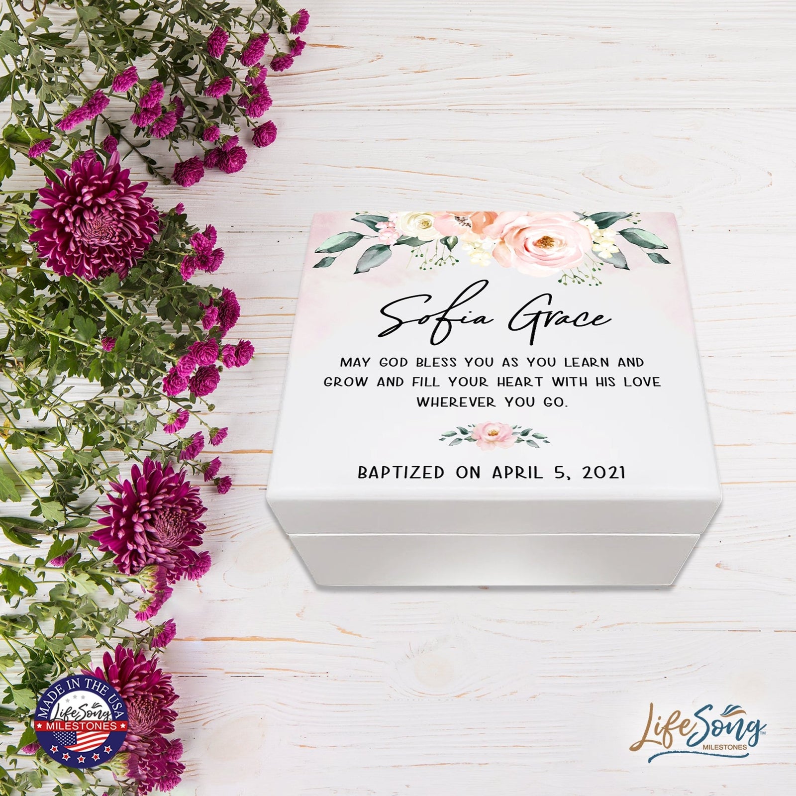 Lifesong Milestones Jewelry Keepsake Box with inset mirror for Girls and Boys