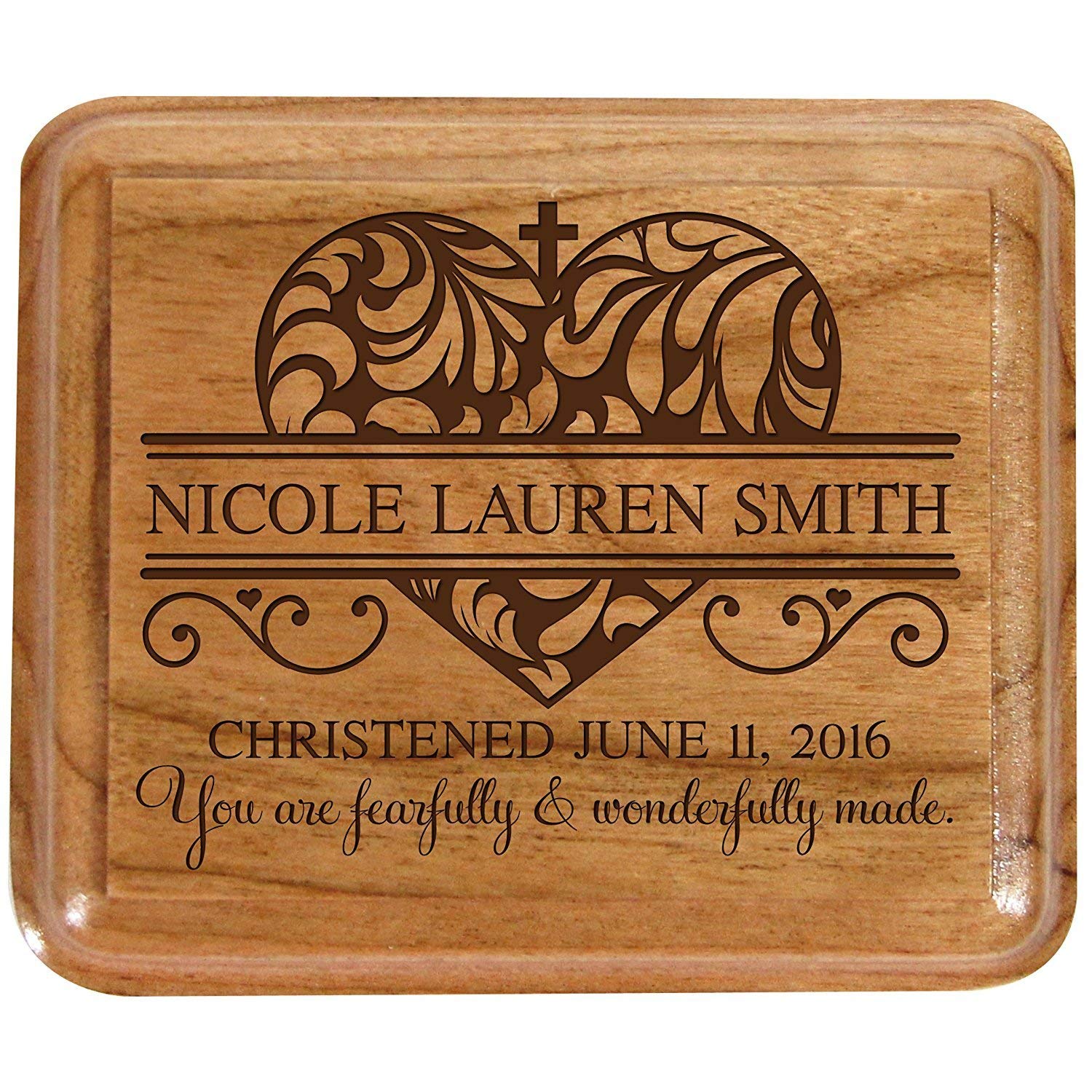 Personalized Baptism Keepsake Box Gift - Fearfully and Wonderfully Made - LifeSong Milestones