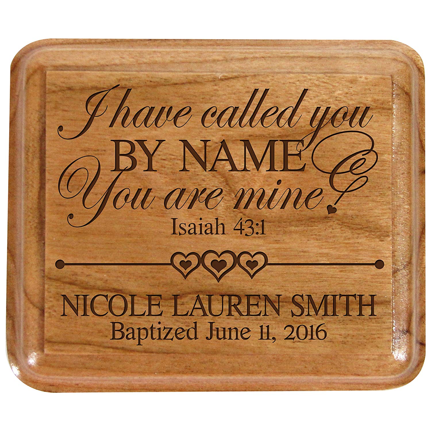 Lifesong Milestones Personalized Modern Keepsake Box Baptism Gift for Baby Girl or Boy | Baptismal Gifts
