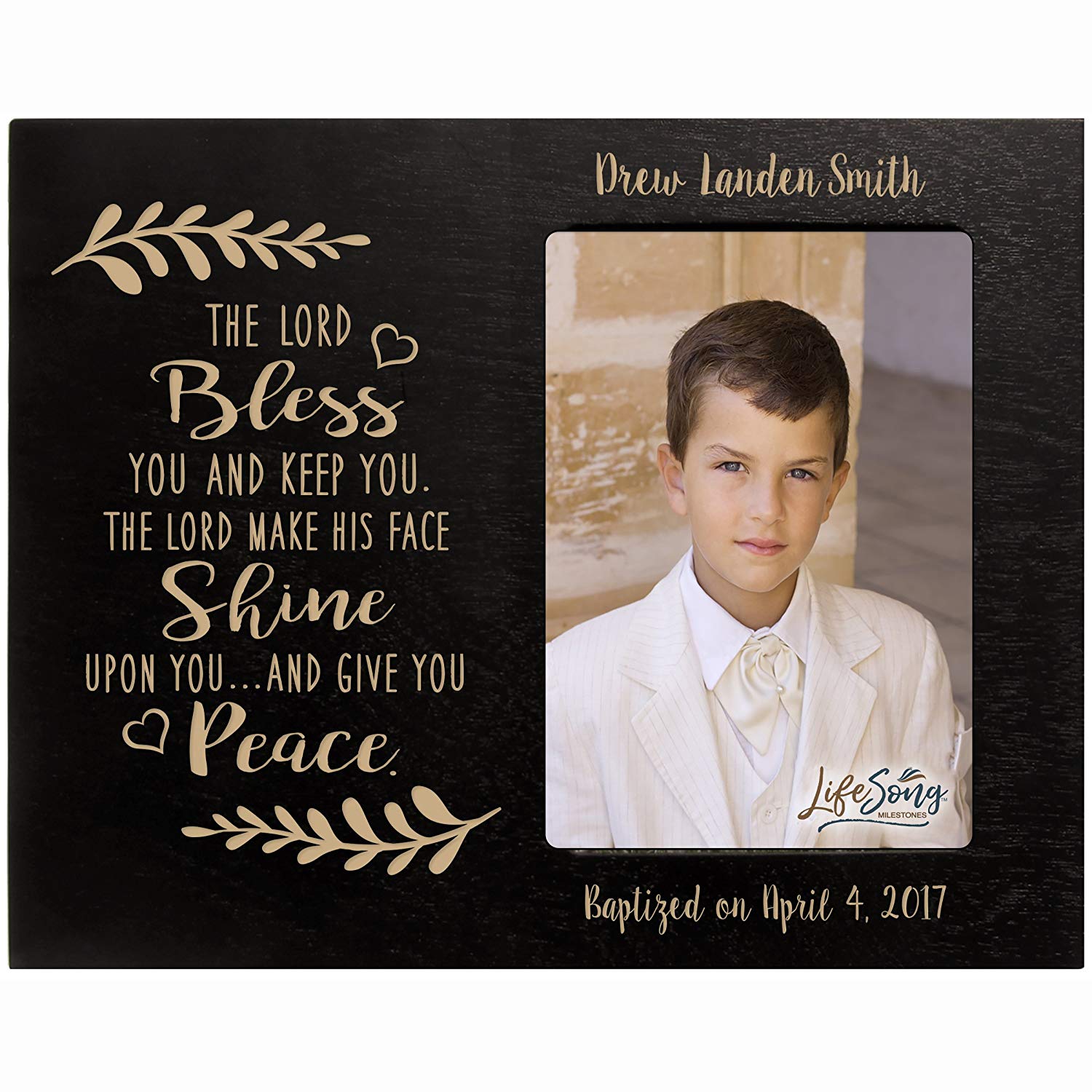 Personalized Baptism Photo Frame - The Lord Bless - LifeSong Milestones