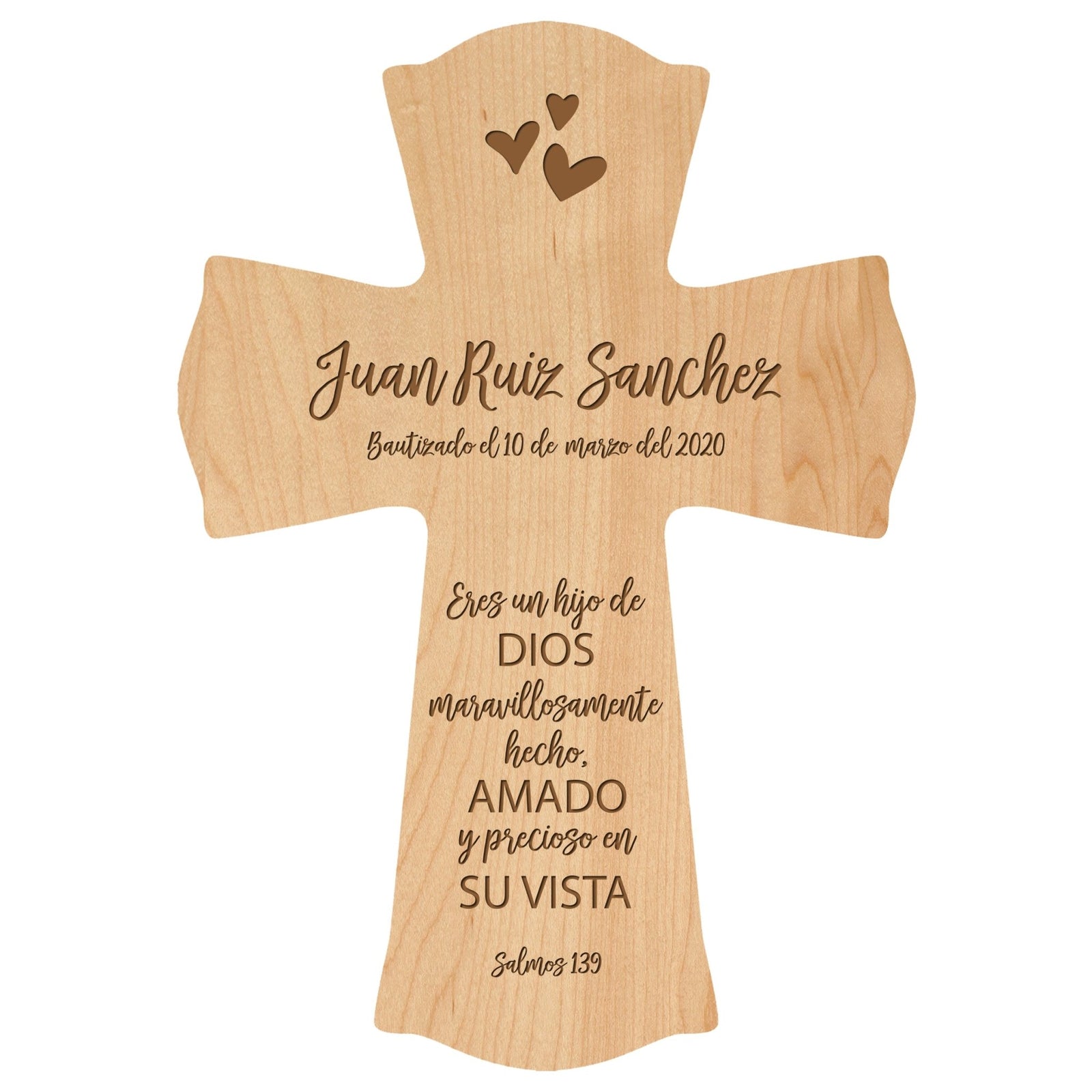 Personalized Baptism Wall Cross Spanish Verse - Child Of God 8”x11.5” - LifeSong Milestones